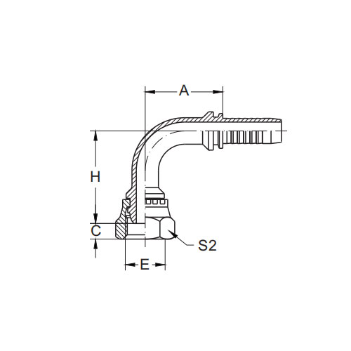 22191-90° BSP nőstény Multiseal