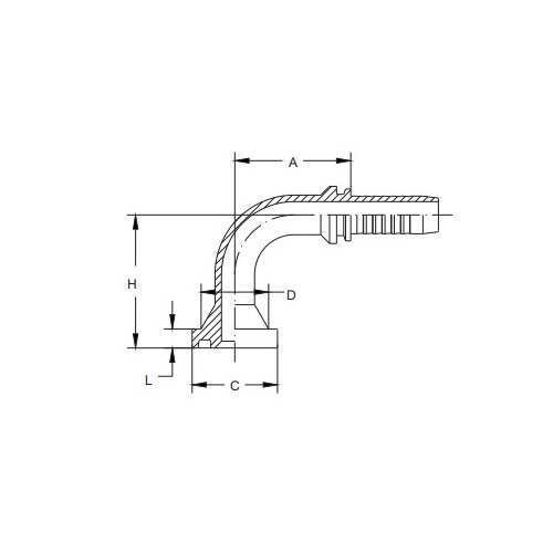 87691-90°SAE karima 6000PSI kúp 62