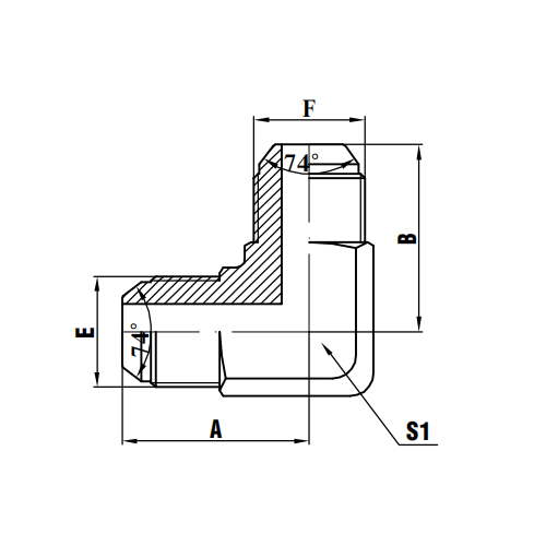 90° JIC Apa 74° Kúp