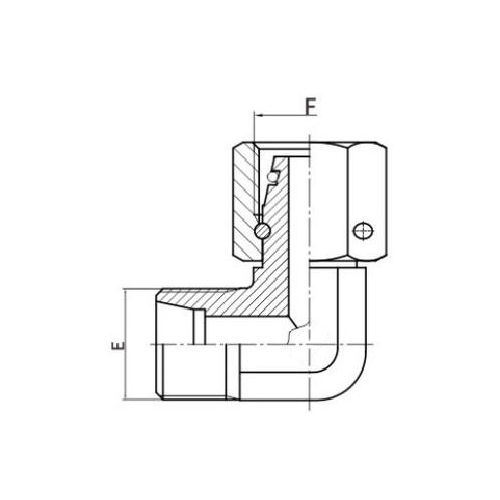 DIN 90°-os könyökcsökkentő csőadapter forgóanyával