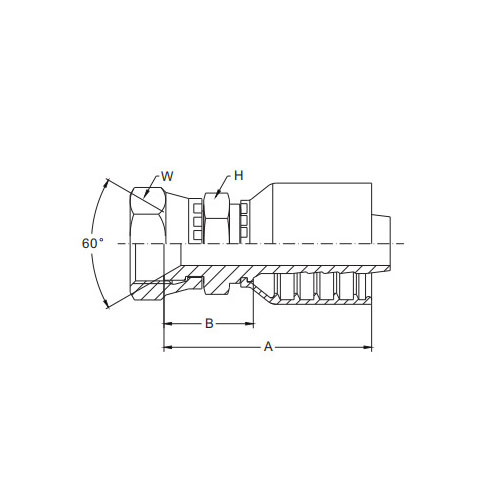 Komatsu Metric anya 60°-os kúpos tömítés